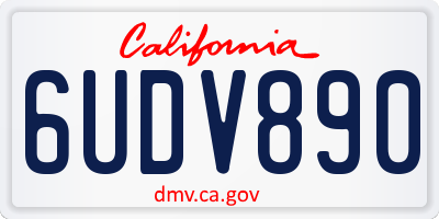 CA license plate 6UDV890