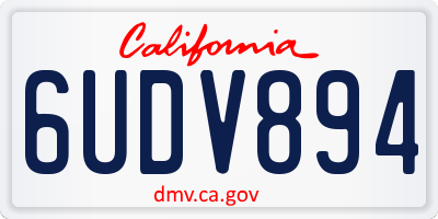 CA license plate 6UDV894