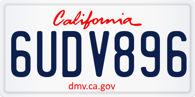 CA license plate 6UDV896