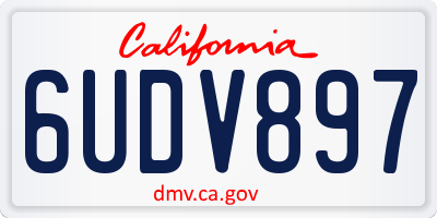 CA license plate 6UDV897