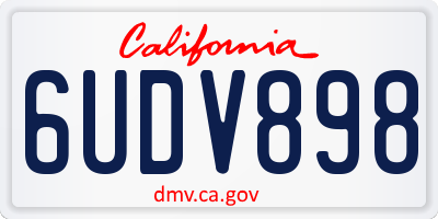 CA license plate 6UDV898