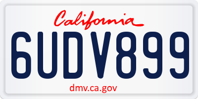 CA license plate 6UDV899