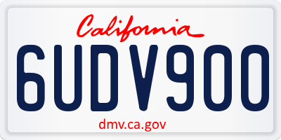 CA license plate 6UDV900