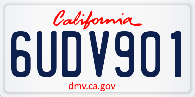 CA license plate 6UDV901
