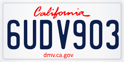 CA license plate 6UDV903