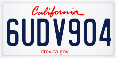 CA license plate 6UDV904