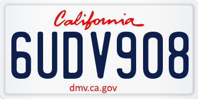 CA license plate 6UDV908