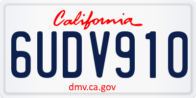 CA license plate 6UDV910