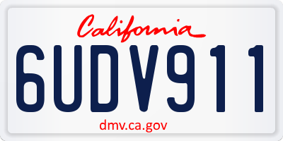 CA license plate 6UDV911