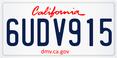 CA license plate 6UDV915