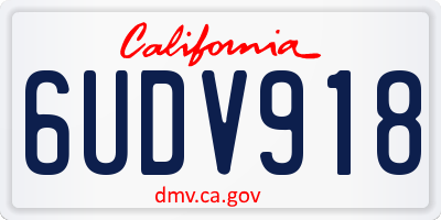 CA license plate 6UDV918