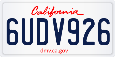CA license plate 6UDV926