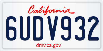 CA license plate 6UDV932