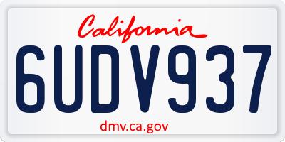 CA license plate 6UDV937