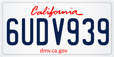 CA license plate 6UDV939