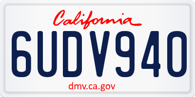 CA license plate 6UDV940