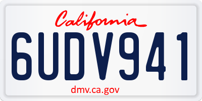 CA license plate 6UDV941
