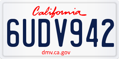 CA license plate 6UDV942