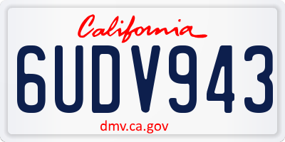 CA license plate 6UDV943