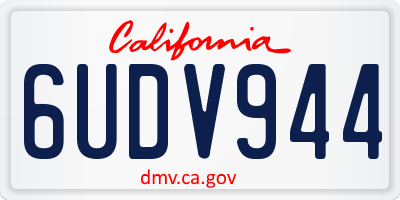 CA license plate 6UDV944