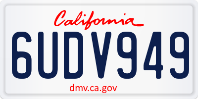 CA license plate 6UDV949