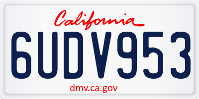 CA license plate 6UDV953