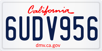 CA license plate 6UDV956