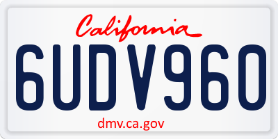 CA license plate 6UDV960