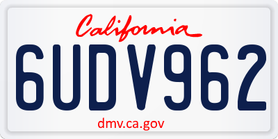 CA license plate 6UDV962