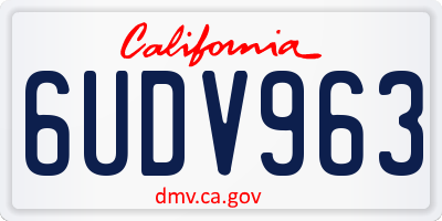 CA license plate 6UDV963