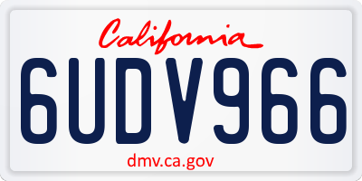 CA license plate 6UDV966