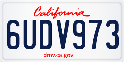CA license plate 6UDV973