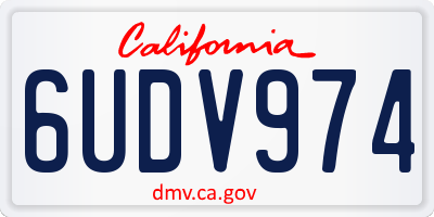CA license plate 6UDV974
