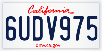 CA license plate 6UDV975