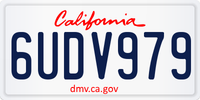 CA license plate 6UDV979