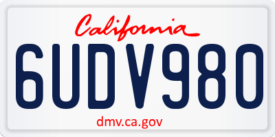 CA license plate 6UDV980