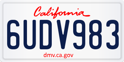 CA license plate 6UDV983