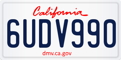 CA license plate 6UDV990