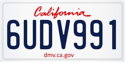 CA license plate 6UDV991