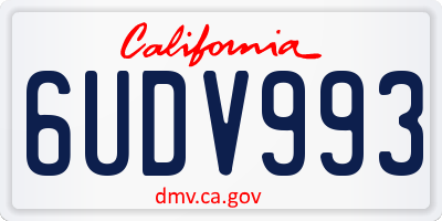 CA license plate 6UDV993
