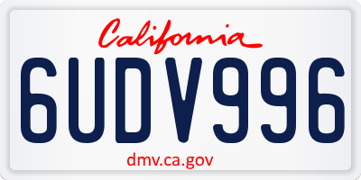 CA license plate 6UDV996
