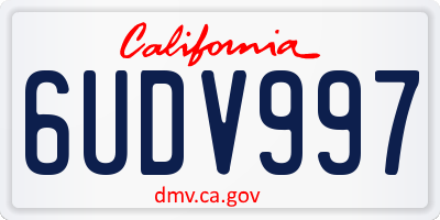CA license plate 6UDV997