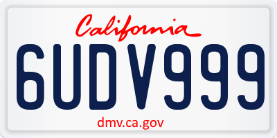 CA license plate 6UDV999