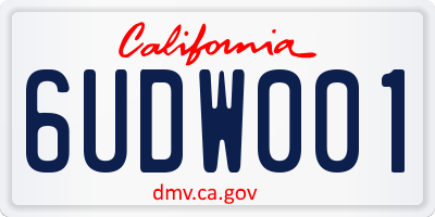 CA license plate 6UDW001