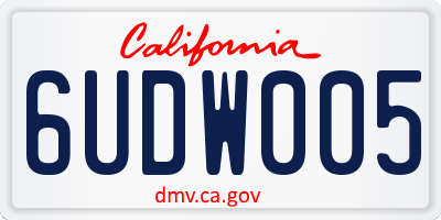 CA license plate 6UDW005
