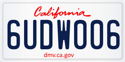 CA license plate 6UDW006