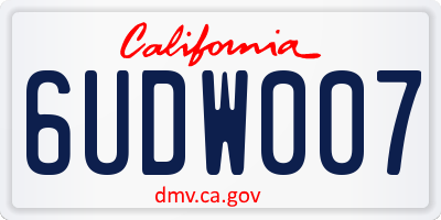 CA license plate 6UDW007