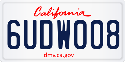 CA license plate 6UDW008