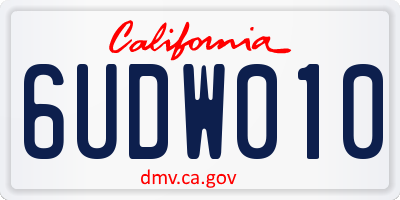 CA license plate 6UDW010