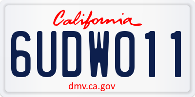 CA license plate 6UDW011